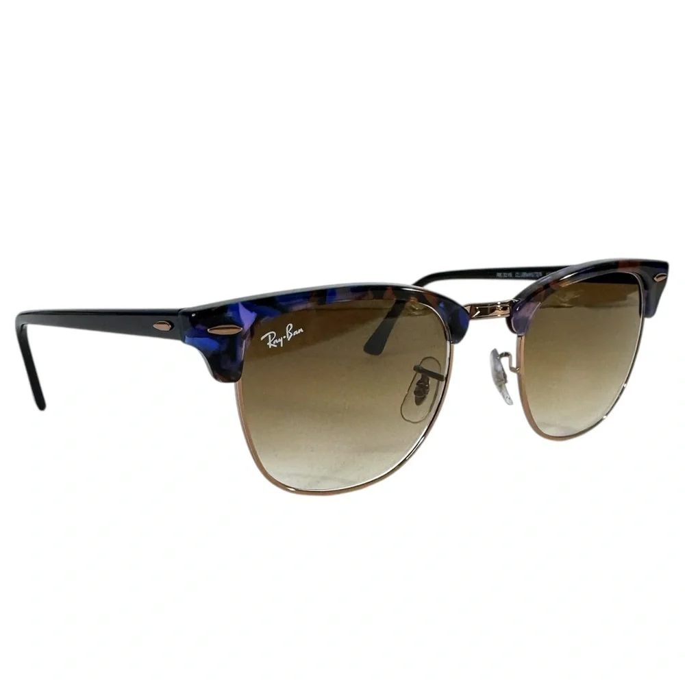 RAY BAN Clubmaster Sunglasses NEW Style RB 3016 Spotted Brown Blue